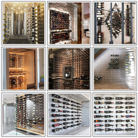 Épingles à vin rouge murales en métal modernes Porte-bouteille de stockage Bar à vin Cabinet Présentoir en aluminium Chevilles de casier à vin