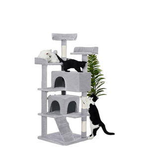 54 في ضوء رمادي داخلي متعدد المستويات شجرة القط 2 كوندو أثاث مركز النشاط السيزال الخدش المشاركات مضحك الكلاسيكية - Product Image 4