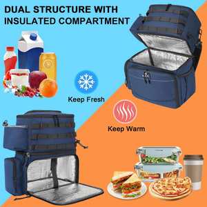 Mochila de Pesca Resistente al Agua con Compartimento Refrigerado Aislado, Almacenamiento para Alimentos y Cebo, Porta Cañas Incluidos - Product Image 4