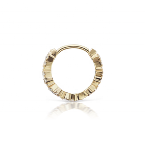 YINJU - أقراط من الفضة الاسترليني 925 و الذهب عيار 14 قيراط, الأناقة الكلاسيكية، مرصعة بنجمة الألماس و حلقة دائمة - Product Image 4