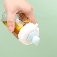 Bouteille de stockage d'huile anti-fuite monobloc de 200 ml avec couvercle à brosse en silicone intégré, applicateur d'huile résistant à la chaleur pour grillades et pâtisserie