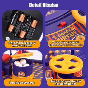 Juego de mesa interactivo educativo con sonido y luz, con temática de circo, de trenes sopladores y bolas voladoras, tipo slot - Product Image 3