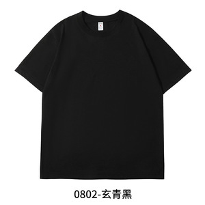Custom T-Shirt Cotton Short Sleeve Solid Color For Leisure Wear 0802 Khaki - Product Image 5