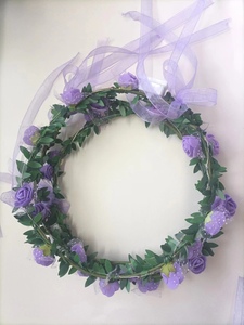 Allumez <span class=keywords><strong>Mousse</strong></span> Fleur Couronne Guirlande Fée Led Violet Ruban Bandeau De Mariage Anniversaire Concert Rave Fête Carnaval Atmosphère Prop - Product Image 4