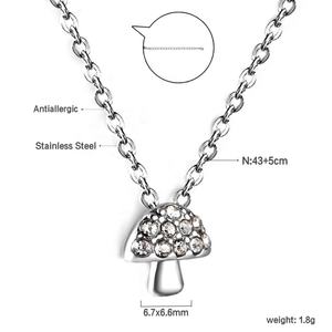 Oferta Caliente: Nuevo Collar de Moda al por Mayor con Zirconia, Colgante de Acero Inoxidable con Diseño de Hongo para Mujer - Product Image 2