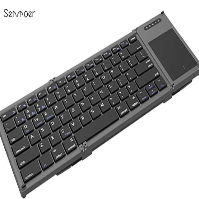 BT Foldable Keyboard with Sensitive Touchpad Multi Devices Pocket-Sized Tri-Folding Portable Keyboard for iPAD LAPTOP TABLETS