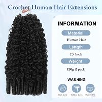 Extensiones de Cabello Humano de Lujo Súper Doble Trama, Trenzas de Ganchillo de Pluma, Cabello Vietnamita Virgen Pre-Enlazado, Puntas Gruesas