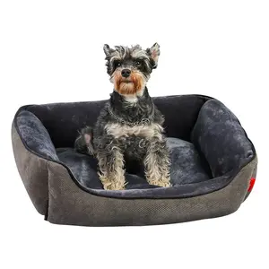 2022 Hot Sale Fashion Pet Products Flannel Simple Dog Bed Square Pet Nest Soft and Comfortable Deep Sleep Cat Bed
