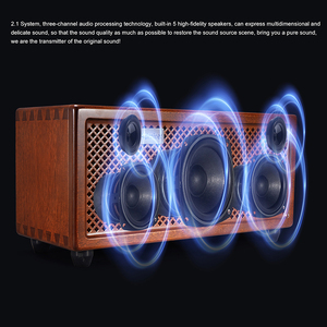 Admirer Natural Wooden Home Stereo Speaker 100W High Power Audio Wireless With <b>USB</b> for PC Wooden Speaker Admirer Home - Product Image 3