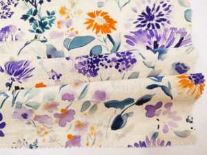 Usine directe personnalisé numérique imprimé 30% <span class=keywords><strong>lin</strong></span> 70% <span class=keywords><strong>Viscose</strong></span> mélangé réactif colorant tissu d'impression pour robe - Product Image 5