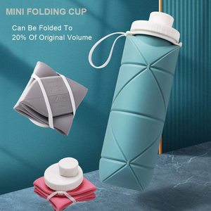 Botella de Agua Plegable de Silicona, Portátil, a Prueba de Fugas, de Grado Alimenticio, Libre de BPA, para Viajes al Aire Libre, con Logotipo Personalizado - Product Image 5