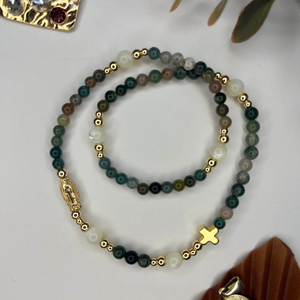 Bracelet <span class=keywords><strong>de</strong></span> prière fait main en sodalite perlée avec médaille miraculeuse <span class=keywords><strong>de</strong></span> <span class=keywords><strong>Notre</strong></span>-<span class=keywords><strong>Dame</strong></span>, cadeau catholique pour femmes et hommes - Product Image 5