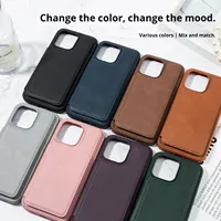 Étui de téléphone portable en cuir PU antichoc avec support magnétique multifonction et lanière personnalisable pour cartes – Design professionnel