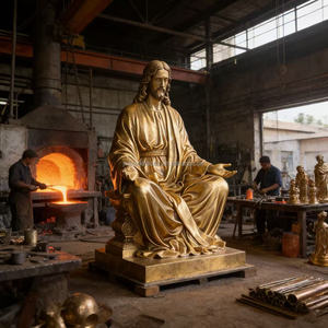 Offre Spéciale : Sculpture en Bronze Jésus Rédeemleur en Méditation, Couleur Personnalisée, Taille sur Mesure, Impression Numérique, Cadeau d'Extérieur 1-373 - Product Image 3