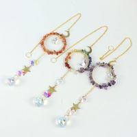 Nouvelle arrivée cristal naturel attrape-soleil mosaïque Technique puces de pierres précieuses suspendus cristal cercle attrape-soleil avec thème mascotte