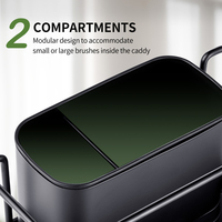 Organisateur d'évier de cuisine en acier inoxydable noir, revêtement poudré noir mat, porte-éponge pour évier