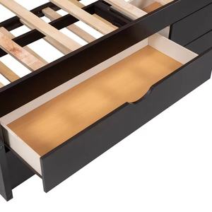 Tempat tidur ruang tamu Modern furnitur tempat tidur kayu <span class=keywords><strong>Sofa</strong></span> dengan laci penyimpanan - Product Image 5