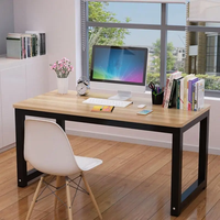 Bureau de Poste de Travail Informatique pour Petits Espaces, Table d'Étude de Bureau à Domicile en Bois Minimaliste Vintage avec Pieds Réglables