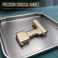 Poignée d'instrument chirurgical orthopédique en aluminium moulé sur mesure, composant de précision OEM pour dispositif médical moulé sous pression