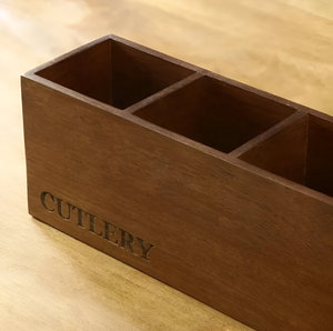 Meilleure vente support de cuillère en bois porte-couverts pour cuisine table à manger organisateur caddie de rangement à bas prix - Product Image 5