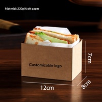 Boîte d'emballage pour sandwichs, œufs, toasts, pains, burgers, petit-déjeuner, en papier épais de qualité alimentaire, avec plateau en papier sulfurisé, personnalisable