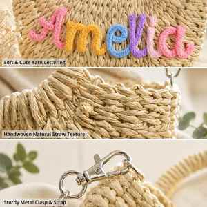 Personalized Straw Beach <b>Bag</b>, Summer Fashion Travel Beach Basket, Bachelorette Party <b>Gift</b>, Bridal Shower Favor, <b>Bridesmaid</b> <b>Gift</b> - Product Image 3