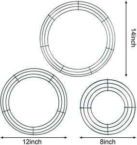 Metal Wreath Frame Ring Round DIY Macrame <strong>Floral</strong> Crafts <strong>Wire</strong> Wreath Form Christmas Decoration Door Craft (White, 12 Inch) - Product Image 2
