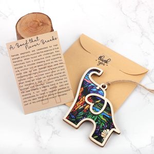 Creative Wooden <strong>Elephant</strong> Pendant Sisterhood Decor Friendship <strong>Gift</strong> for Women Car Charm Wood Crafts Wooden Boxes Wall Signs - Product Image 1