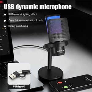 Microphone de jeu, micro à condensateur avec suppression du bruit, fonction mute, gain réglable, bras articulé pour le streaming, les podcasts, Twitch - Product Image 4