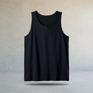 <b>Men</b> <b>White</b> 100% Cotton Knitted Breathable Crew Neck Sporty <b>Tank</b> <b>Top</b> Wide Shoulder Sleeveless Loose Plus Size Summer Sports - Product Image 3