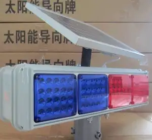 Solar Intelligent 2 Sides Red And Blue Flash Traffic Light