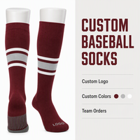 Chaussettes de baseball personnalisées OEM ODM, chaussettes montantes pour hommes et femmes, chaussettes de sport rayées pour équipes, vente en gros
