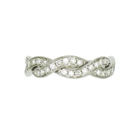 Bague en or 18 carats avec diamants naturels, pavée, torsadée et entrelacée, bijoux minimalistes de luxe pour femmes, empilable, bijoux fins
