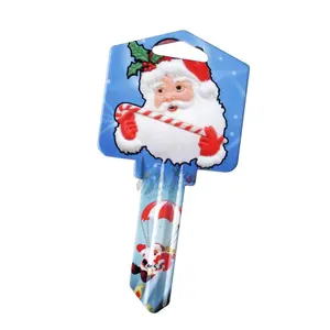 Promosi Natal Harga Grosir SC1 Desain Warna Kunci Kosong Santa Claus Cetak Kunci Rumah Kosong untuk Perlengkapan Tukang Kunci