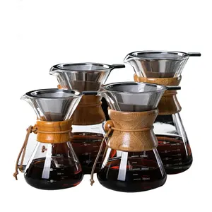 カスタムロゴ高品質コーヒーメーカー6以上を注ぐ810カップフィルタークラシックシリーズガラスコーヒーメーカーChemex