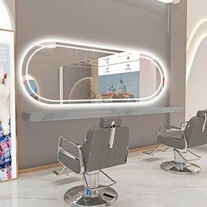 Hiện đại một mặt LED <span class=keywords><strong>salon</strong></span> tóc gương ngang treo cảm ứng chuyển đổi hình chữ nhật hình bầu dục khung thân thiện với môi phòng ngủ nghệ thuật Deco - Product Image 5