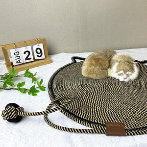 Almohadilla para rascar gatos tejida con cuerda de algodón, Bola de juguete, alfombrilla integrada para dormir para gatos, alfombrilla lavable resistente a los arañazos para mascotas - Product Image 6