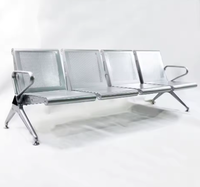Chaise d'attente confortable et moderne en acier chromé de haute qualité, 1/2/3 places, pour hôpital, gare, réception, banquette d'attente