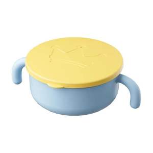 Bol en acier inoxydable Y Crown pour enfants avec couvercle et poignée, sans BPA, isolant thermique, 1-2 ans, bleu et rose - Product Image 1