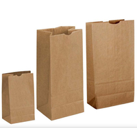 Vente en gros de sacs en papier kraft classiques à fond carré, brun de qualité alimentaire, sans poignée, pour une utilisation en supermarché, promotion, emballés dans des cartons