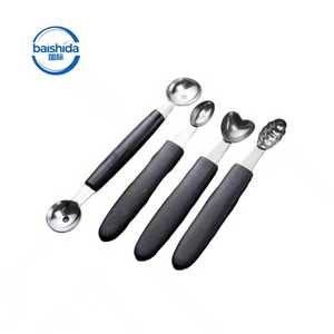 Cuchara para Hacer Bolas <span class=keywords><strong>de</strong></span> Melón <span class=keywords><strong>de</strong></span> Acero Inoxidable, Manual, <span class=keywords><strong>de</strong></span> 1 Pieza, Ecológica, Negra, Personalizable, Utensilios para Frutas y Verduras, Material PP - Product Image 1