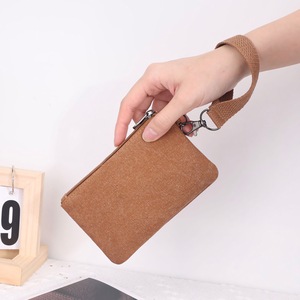 Canvas <b>Coin</b> <b>Purse</b> Wrist Bag 5 Inch Zipper Closure Solid Color Portable Clutch For Everyday Use - Product Image 2