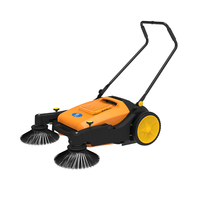 Nettoyeur de sols manuel à pousser CleanHorse K5 à double brosse, nouvelle machine de nettoyage pour sols intérieurs et routes