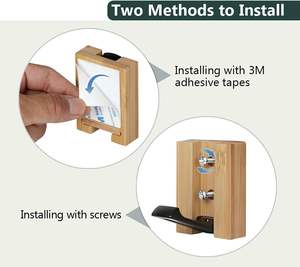 Crochets muraux pliants en bois, support mural multi-usages pour entrée, chambre, salle de bain, lot de 6 - Product Image 6