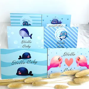 Lot de 6 cartes de vœux pour baby shower, 10 styles, félicitations, baptême