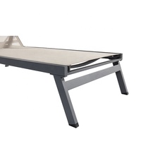 Ensemble de meubles de jardin en plein air très vendu chaise longue avec cadre en aluminium et mailles en bois pour hôtels Sun Beach Patio Pool