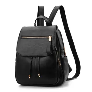 Fashion latest School Bags leather women's laptop backpacks for girls 2023