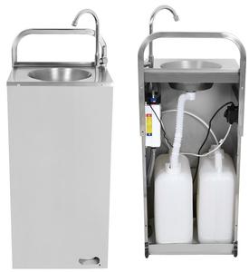 Fregadero Móvil para Exteriores de Acero Inoxidable con Bomba de Pie, Estación de Lavado para Remolques, Lava Manos, Salva Vidas - Product Image 1