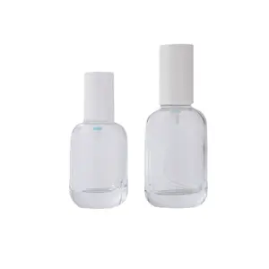 in stock Direct Selling Light Luxury Skin Care Flat Bottle 30ml Foundation Liquid Bottling Emulsion Cosmetic Glass