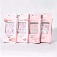 Boîte d'emballage en gros personnalisée pour faux ongles, présentoir suspendu en carton avec fenêtre transparente pour capsules d'ongles, design sur mesure